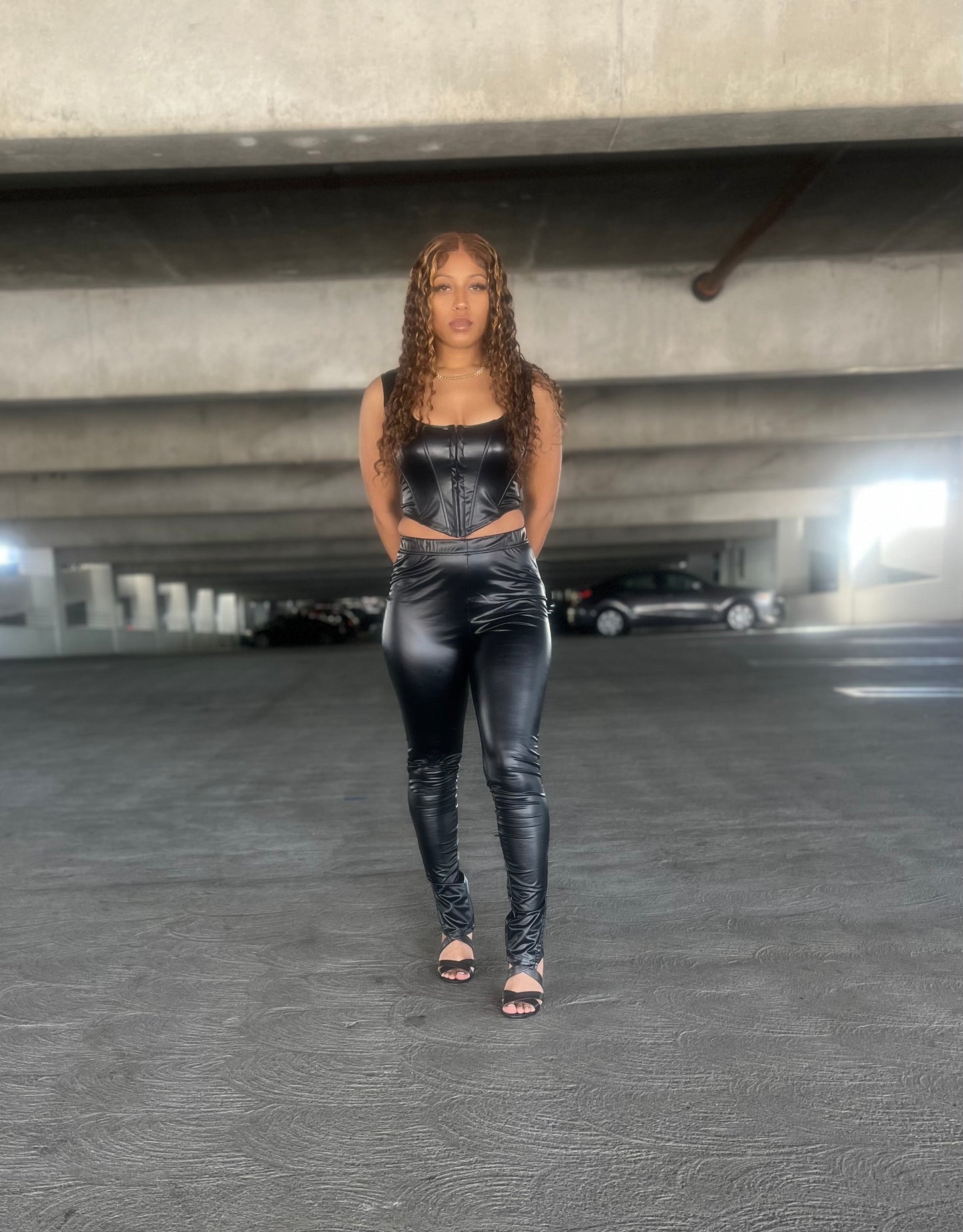 Savage Faux Leather Corset Top