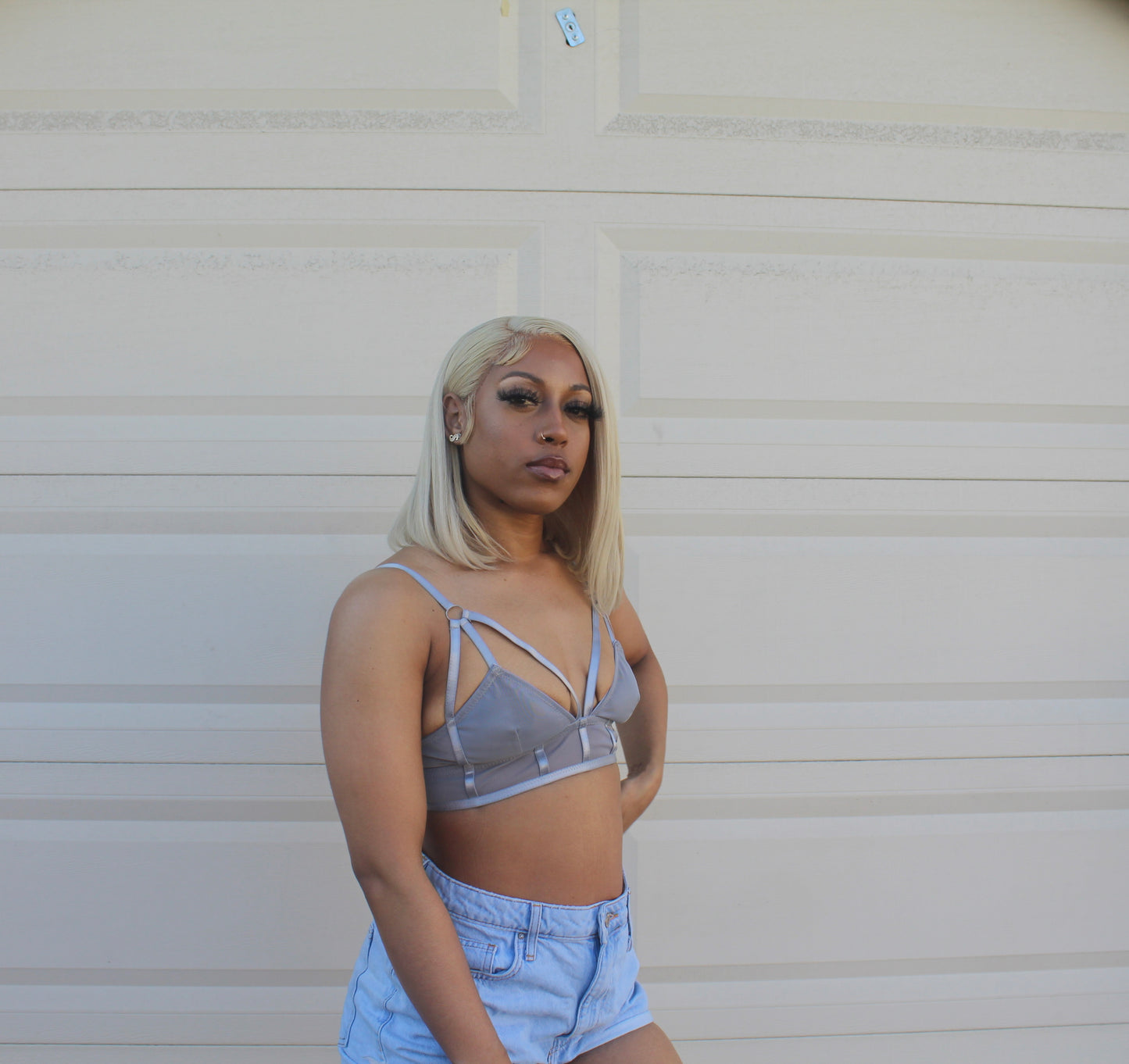 Gray Mesh Bralette