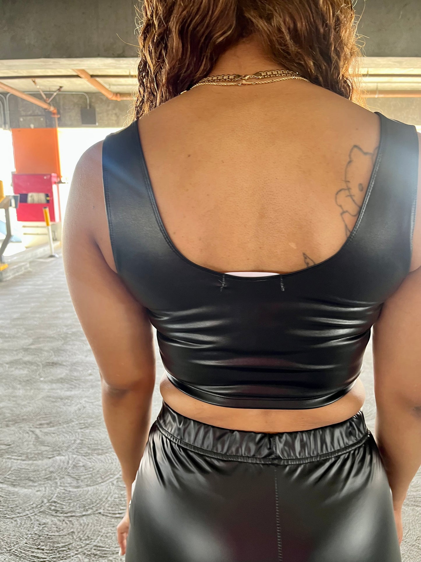 Savage Faux Leather Corset Top