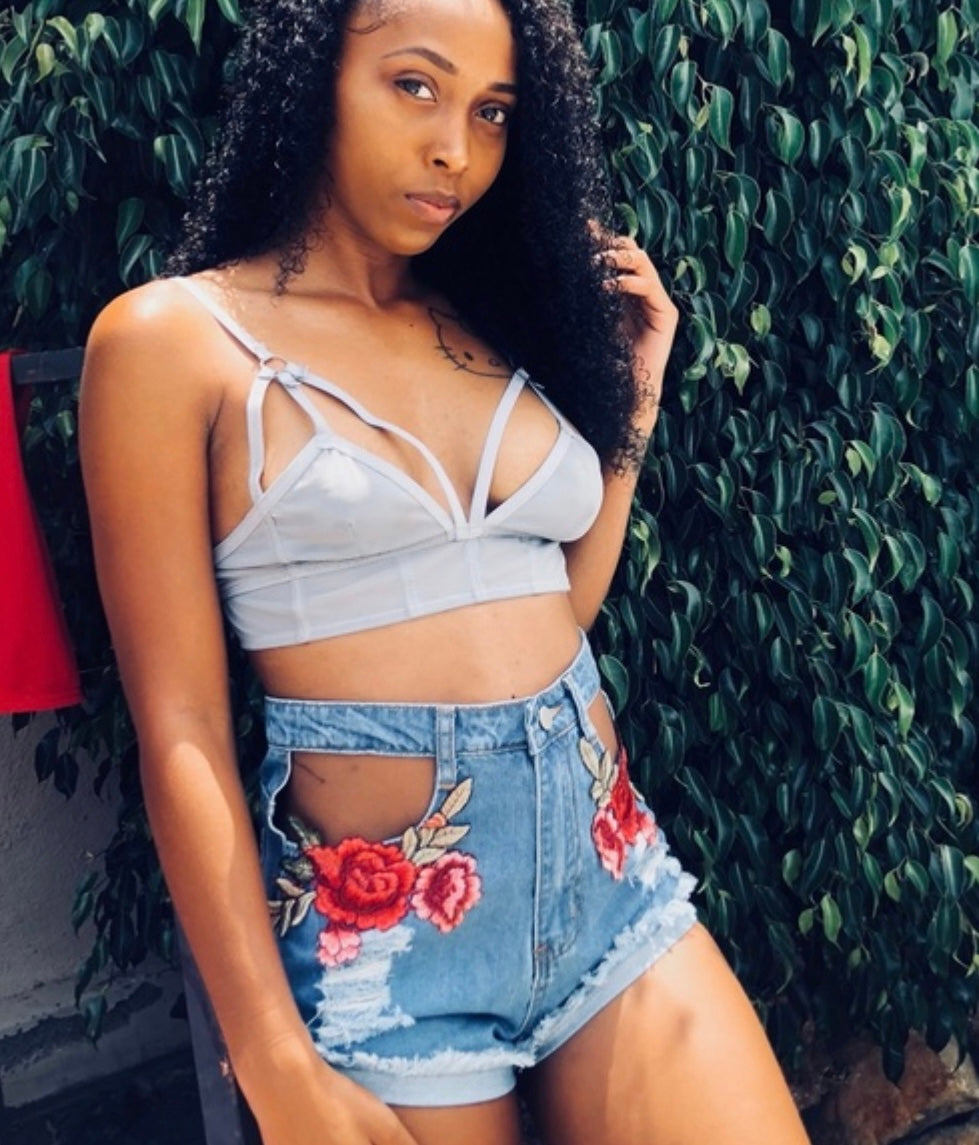 High Waist Jean Shorts