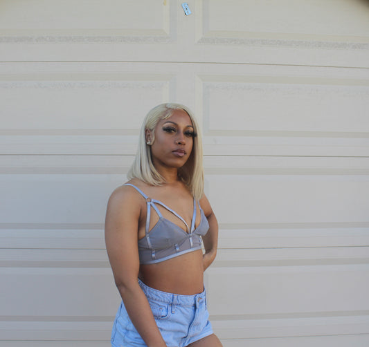 Gray Mesh Bralette