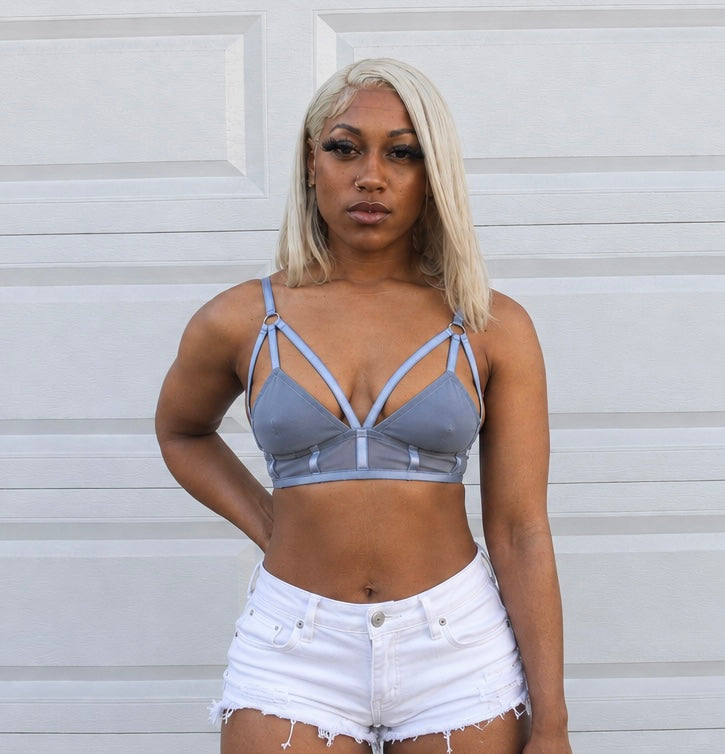 Gray Mesh Bralette